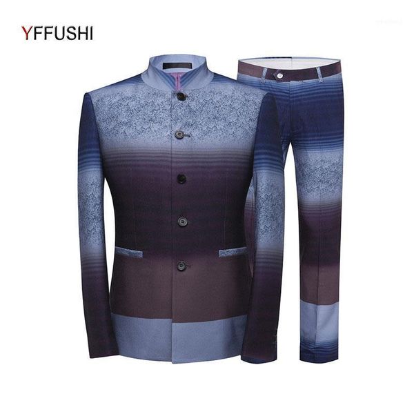 men's suits & blazers yffushi 2021 fashion men suit 2 pieces random gradient color chinese mandarin latest coat pant designs slim fit p, White;black
men's suits & blazers yffushi 2021 fashion men suit 2 pieces random gradient color chinese mandarin latest coat pant designs slim fit p, White;black