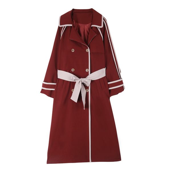 2021 new female blouse spring new korean long-style red seam loose fashion double-breasted trench coat 4x sqpv, Black;brown
2021 new female blouse spring new korean long-style red seam loose fashion double-breasted trench coat 4x sqpv, Black;brown