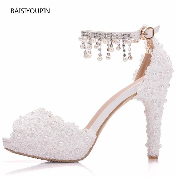 sandals peep-toe wedding pumps for women shoes fashion lace appliques thin high heels solid ladies party female white, Black
sandals peep-toe wedding pumps for women shoes fashion lace appliques thin high heels solid ladies party female white, Black