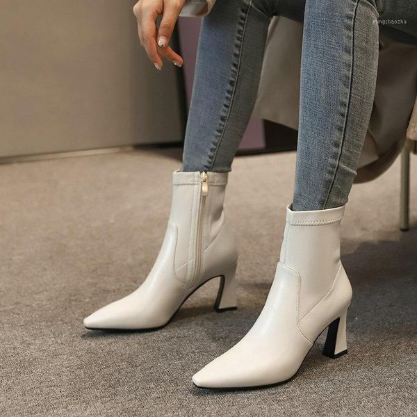fashion high heel short boots woman poined toe zipper ankle boots superfine fiber concise women party wedding shoes size 34-431, Black
fashion high heel short boots woman poined toe zipper ankle boots superfine fiber concise women party wedding shoes size 34-431, Black