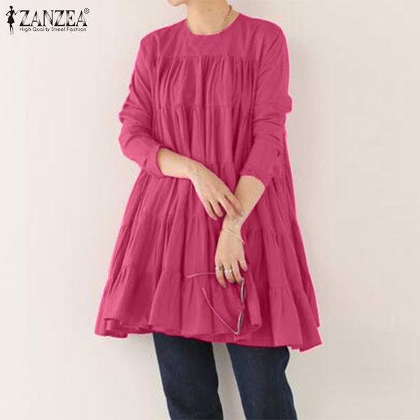 2021 zanzea women casual ruffled hem shirts full sleeve spring baggy blouse streetwear solid loose blusa femininas chemise, White
2021 zanzea women casual ruffled hem shirts full sleeve spring baggy blouse streetwear solid loose blusa femininas chemise, White