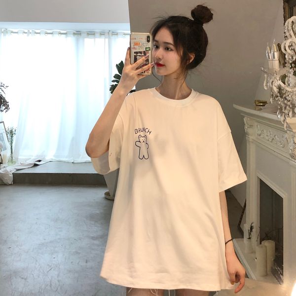 2021 new summer student casual all-match happy cartoon short sleeve sweet turtleneck round female t-shirt bf fashion tuwv, White
2021 new summer student casual all-match happy cartoon short sleeve sweet turtleneck round female t-shirt bf fashion tuwv, White