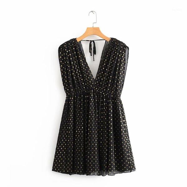2020 women elegant v neck irregular dots print casual pleated mini dress female sleeveless dresses stylish vestidos mujer ds31361, Black;gray
2020 women elegant v neck irregular dots print casual pleated mini dress female sleeveless dresses stylish vestidos mujer ds31361, Black;gray