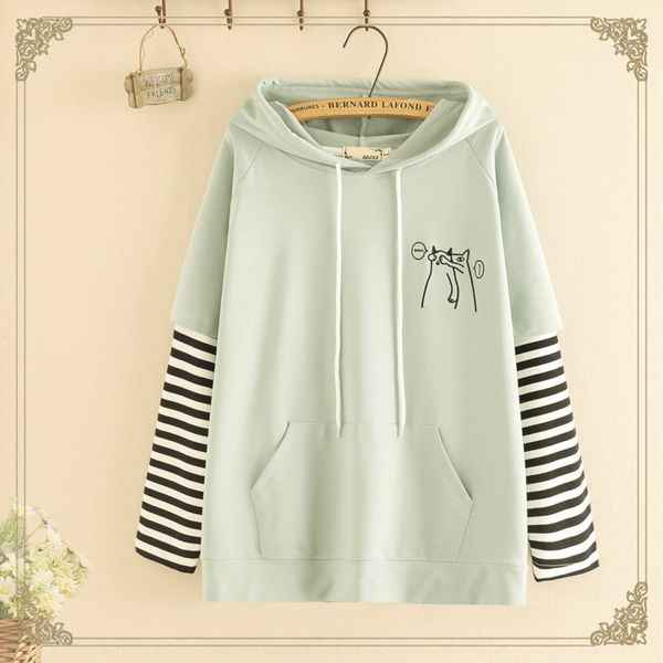 spring 2020 new small freshcat stripe long sleeve hooded sweater girl student pullover sweater pullover pullover bpscw, Black
spring 2020 new small freshcat stripe long sleeve hooded sweater girl student pullover sweater pullover pullover bpscw, Black