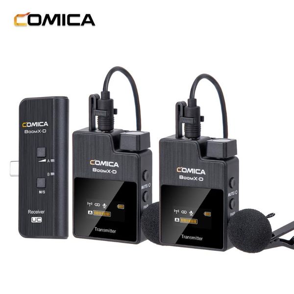 comica 2.4g digital wireless mini microphone one-trigger-two system 50m effective range for smartphones with type-c interface
comica 2.4g digital wireless mini microphone one-trigger-two system 50m effective range for smartphones with type-c interface