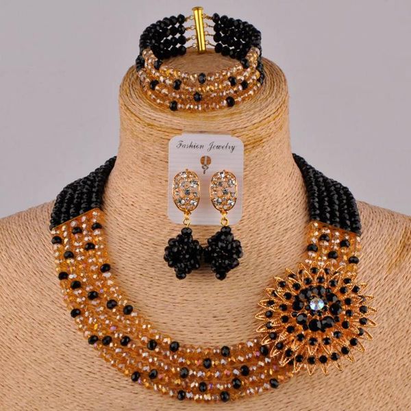 black champagne gold ab costume necklace african set crystal beaded nigerian wedding beads set african jewelry 5sz, Silver
black champagne gold ab costume necklace african set crystal beaded nigerian wedding beads set african jewelry 5sz, Silver