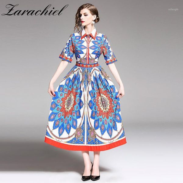 2019 summer runway shirt pleated dress women short sleeve turn down collar vintage retro print casual slim party long dress1, Black;gray
2019 summer runway shirt pleated dress women short sleeve turn down collar vintage retro print casual slim party long dress1, Black;gray