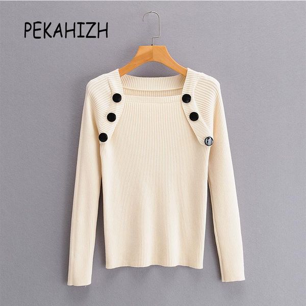 women's sweaters winter clothing fashion slim long sleeve button knitted sweater casual loose chic warm pullover famale office work 202, White;black
women's sweaters winter clothing fashion slim long sleeve button knitted sweater casual loose chic warm pullover famale office work 202, White;black