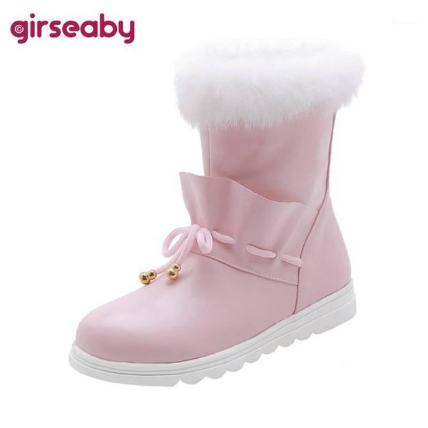 girseaby women snow winter's botas fur mid-calf boots round toe platform flat with butterfly-knot decoration pull on size 28-401, Black
girseaby women snow winter's botas fur mid-calf boots round toe platform flat with butterfly-knot decoration pull on size 28-401, Black
