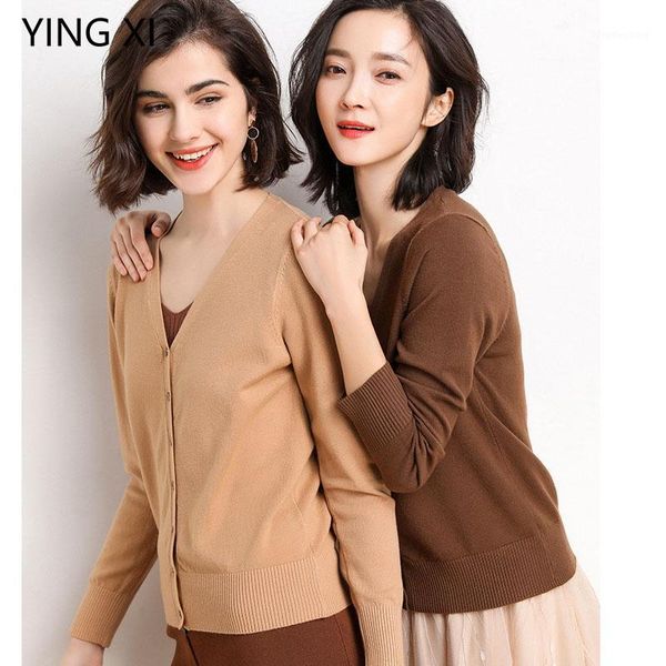 spring autumn thin knitwear women's cardigan long sleeve v-neck short sweater coat1, White
spring autumn thin knitwear women's cardigan long sleeve v-neck short sweater coat1, White