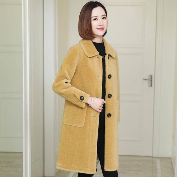 2020 winter women faux sheep shearing fur woolen coat female wool particles outerwear long overcoat casual thick jacket k71, Black
2020 winter women faux sheep shearing fur woolen coat female wool particles outerwear long overcoat casual thick jacket k71, Black