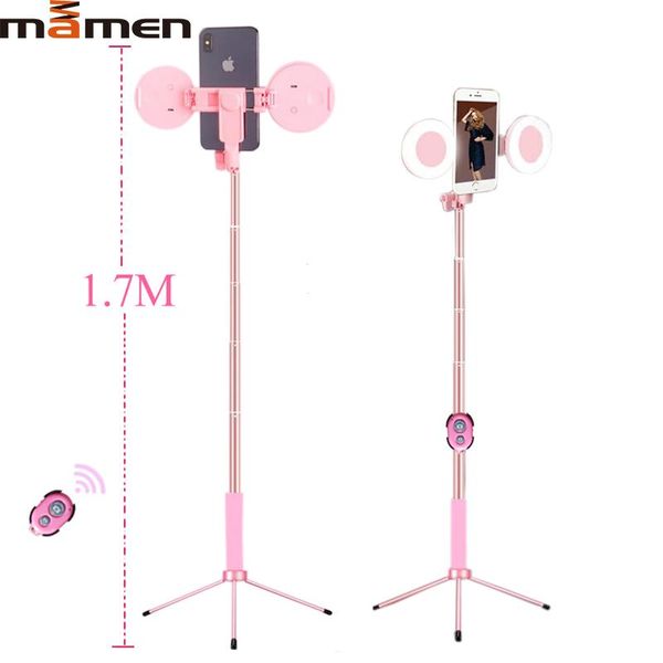 mamen 1.7m extendable live tripod selfie stick tripod with led ring light stand for phone portrait fill lighting for 7 8
mamen 1.7m extendable live tripod selfie stick tripod with led ring light stand for phone portrait fill lighting for 7 8