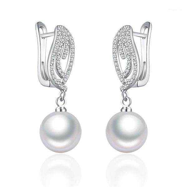 luxury 10mm pearl drop earrings cubic zirconia danging earrings with pearl women creative jewelry girls exquisite gifts1, Silver
luxury 10mm pearl drop earrings cubic zirconia danging earrings with pearl women creative jewelry girls exquisite gifts1, Silver