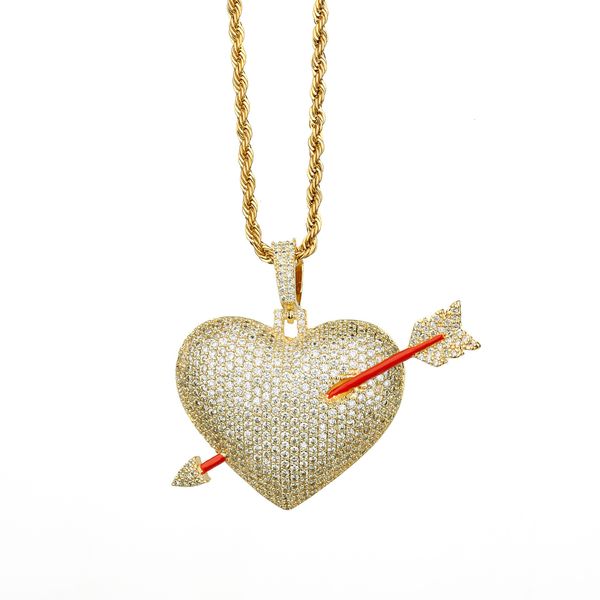 factory4fa5with iced pendant out heart tarrow necklace rope chain gold color bling cubic zircon men's hip hop jewelry
factory4fa5with iced pendant out heart tarrow necklace rope chain gold color bling cubic zircon men's hip hop jewelry