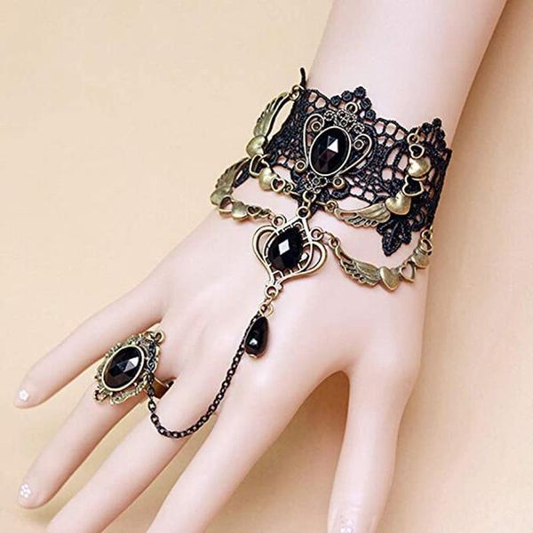 vintage gothic bracelet black lace finger hand chain harness women bracelet crystal charm steampunk lady vintage jewelry
vintage gothic bracelet black lace finger hand chain harness women bracelet crystal charm steampunk lady vintage jewelry