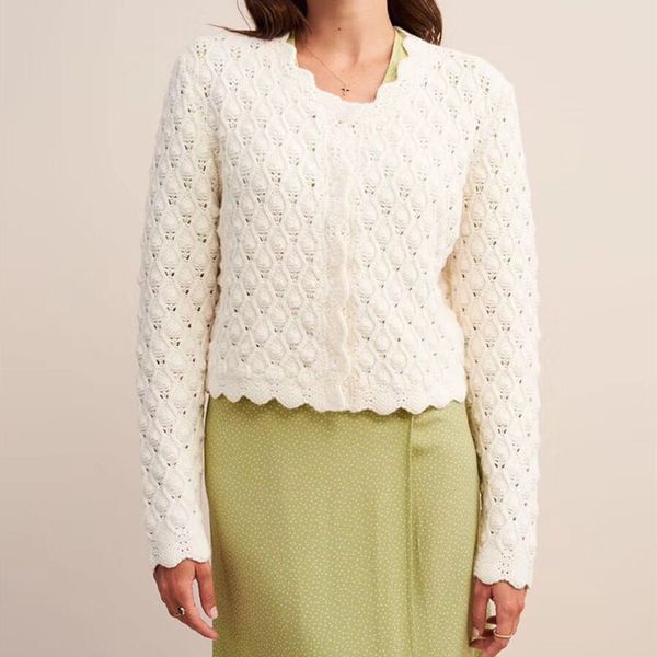 women's sweater crocheted hollow cardigan ladies long sleeve single-breasted short coat female knitwear outwear elegant lj201114, White;black
women's sweater crocheted hollow cardigan ladies long sleeve single-breasted short coat female knitwear outwear elegant lj201114, White;black