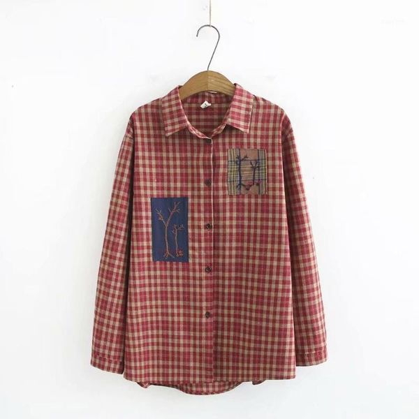 embroidery patchwork cotton plaid women loose shirts 2020 new plus size spring autumn casual ladies blouse female oversize1, White
embroidery patchwork cotton plaid women loose shirts 2020 new plus size spring autumn casual ladies blouse female oversize1, White
