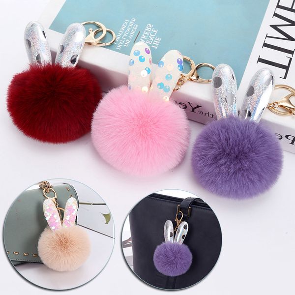 new women fur chain keychain pom soft rabbit ears bag charm cute key ring gift car pendant jewelry
new women fur chain keychain pom soft rabbit ears bag charm cute key ring gift car pendant jewelry