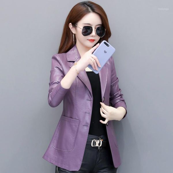 new autumn/winter leather brief locomotive female washed pu leather jacket coat leisure outfit office business lady, Tan;black