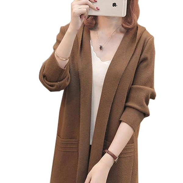 women winter long sleeve hooded cardigan open front midi overcoat thicken jacket d08e, Tan;black
women winter long sleeve hooded cardigan open front midi overcoat thicken jacket d08e, Tan;black