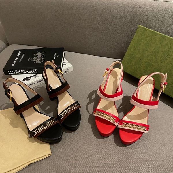 women sandals luxury high heels metallic laminate leather mid-heel sandal suede designer sandals summer beach chain wedding shoes 35-42 with, Black
women sandals luxury high heels metallic laminate leather mid-heel sandal suede designer sandals summer beach chain wedding shoes 35-42 with, Black