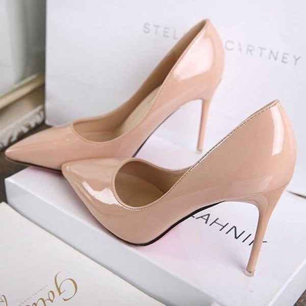 dress shoes trendy brand stilettos ladies pumps european pointed toe single woman thin high heels office patent leather, Black
dress shoes trendy brand stilettos ladies pumps european pointed toe single woman thin high heels office patent leather, Black