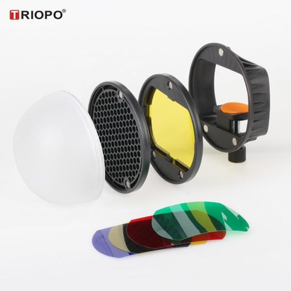 triopo flash light modifier accessory magnetic mount adapter+diffuser ball+color gel filters for godox yongnuo1
triopo flash light modifier accessory magnetic mount adapter+diffuser ball+color gel filters for godox yongnuo1