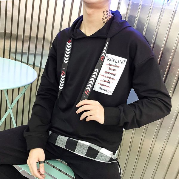 men sweater 2019 spring korean fashion students loose coat hooded long-sleeved t-shirt men's red dress, Black
men sweater 2019 spring korean fashion students loose coat hooded long-sleeved t-shirt men's red dress, Black