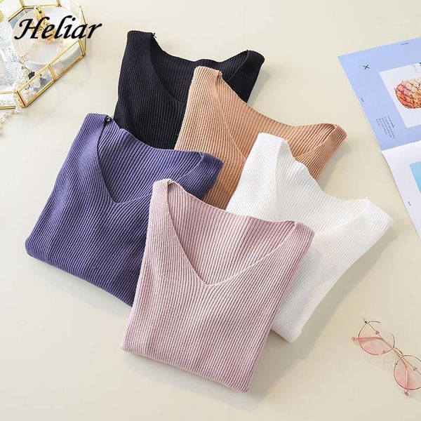 heliar 2020 autumn winter women knitted v-neck sweater casual soft plain jumper fashion slim femme elastic female pullovers1, White;black
heliar 2020 autumn winter women knitted v-neck sweater casual soft plain jumper fashion slim femme elastic female pullovers1, White;black
