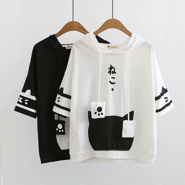 cqwi5 mori women's new summer cartoon kitten print hooded loose short sleeve for women mori women's new summer t-shirt cartoon pri, Black
cqwi5 mori women's new summer cartoon kitten print hooded loose short sleeve for women mori women's new summer t-shirt cartoon pri, Black