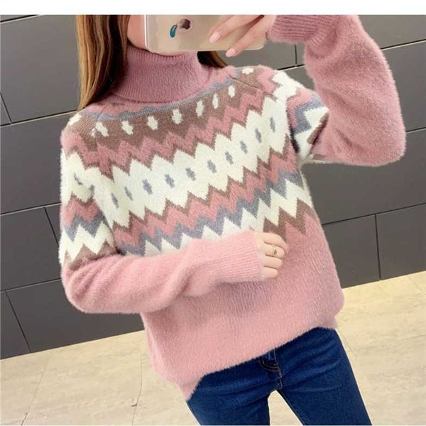 turtleneck sweater for women new autumn/winter padded jacquard loose-fitting with imitation mink sweater bottom warm outfit, Black
turtleneck sweater for women new autumn/winter padded jacquard loose-fitting with imitation mink sweater bottom warm outfit, Black