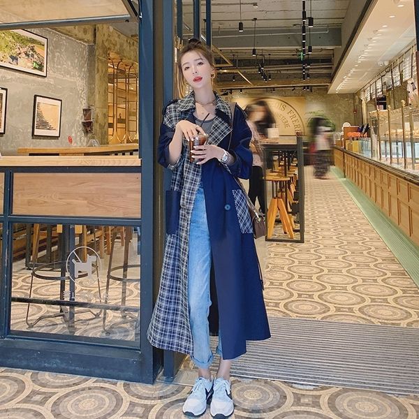 2021 new women's trench coat plaid suit collar contrast waistband double waist breasted belt shawl new autumn long jacket 2s vftk, Black;brown
2021 new women's trench coat plaid suit collar contrast waistband double waist breasted belt shawl new autumn long jacket 2s vftk, Black;brown