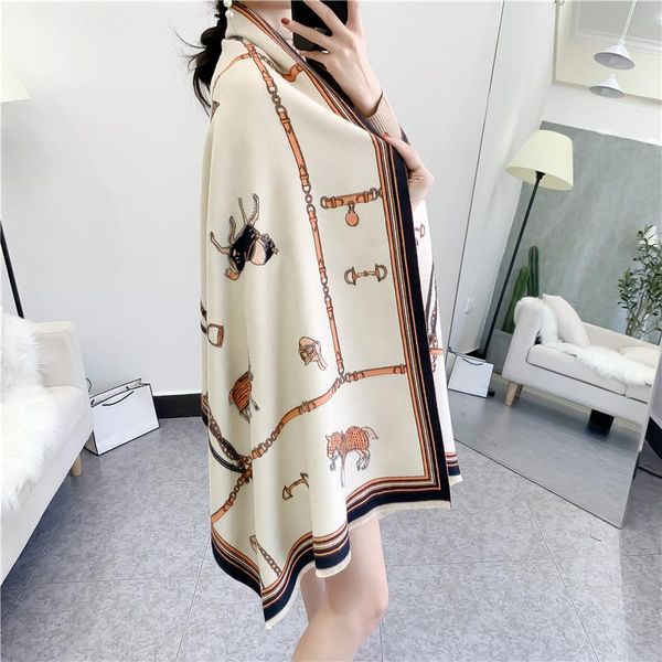 autumn and winter ladies imitation cashmere scarf european and american style carriage chain warmth thick scarf shawl, Blue;gray
autumn and winter ladies imitation cashmere scarf european and american style carriage chain warmth thick scarf shawl, Blue;gray