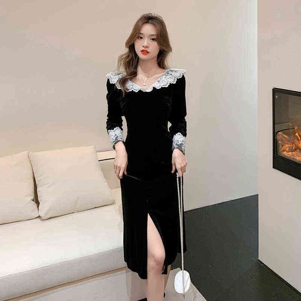 luxury dress minority sleeved children's fashion temperament autumn winter small black dresses long skirt, Black;gray
luxury dress minority sleeved children's fashion temperament autumn winter small black dresses long skirt, Black;gray