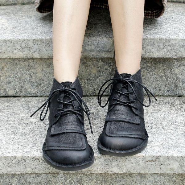 vallu 2021 ankle boots leather big head shoes soft bottom leather mori artistic women's boots1, Black
vallu 2021 ankle boots leather big head shoes soft bottom leather mori artistic women's boots1, Black