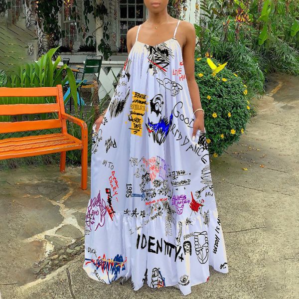 2021 white beach woman's letter casual print 2xl loose holiday trips robe elegant dress long 's 9923, Black;gray
2021 white beach woman's letter casual print 2xl loose holiday trips robe elegant dress long 's 9923, Black;gray