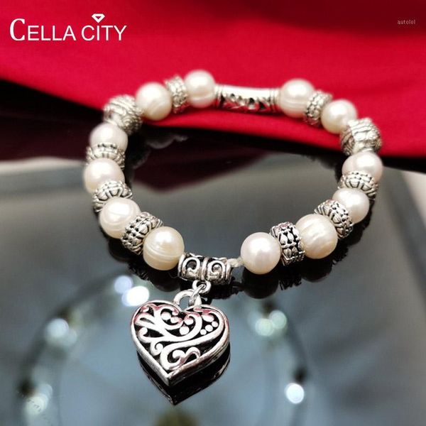 cellacity hollow heart style bracelet for women silver 925 jewelry natural freshwater pearl 7-8mm white near round pearl party1, Golden;silver
cellacity hollow heart style bracelet for women silver 925 jewelry natural freshwater pearl 7-8mm white near round pearl party1, Golden;silver