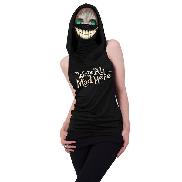 women halloween cosplay tshirt 3d skull hooded sleeveless letter slim fit tees famale designer clothes, White
women halloween cosplay tshirt 3d skull hooded sleeveless letter slim fit tees famale designer clothes, White