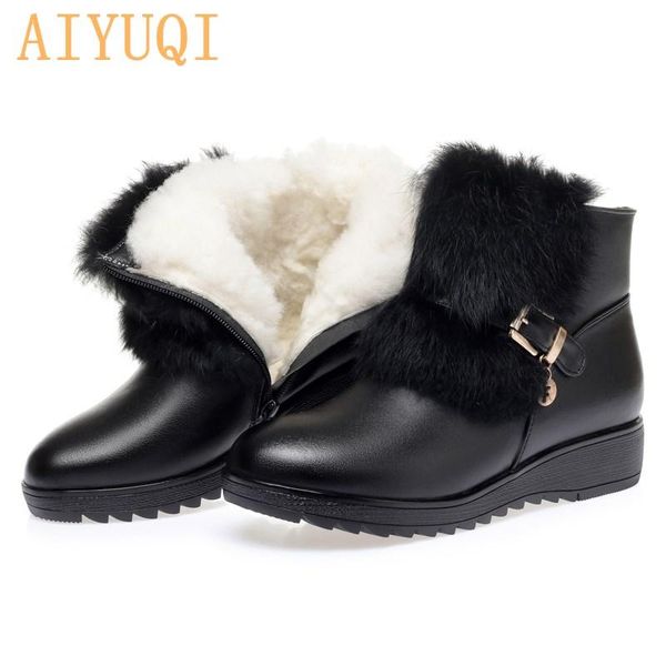 aiyuqi women ankle boots winter genuine leather real fur flat ladies snow boots large size wool warm ladies short, Black
aiyuqi women ankle boots winter genuine leather real fur flat ladies snow boots large size wool warm ladies short, Black