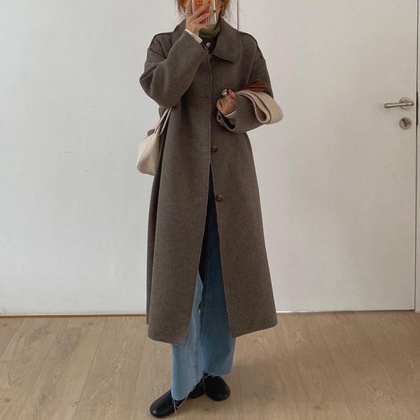 alien kitty 2021 new retro blends women solid coats single breasted wool winter outwear elegant loose female casual long clothe, Black
alien kitty 2021 new retro blends women solid coats single breasted wool winter outwear elegant loose female casual long clothe, Black