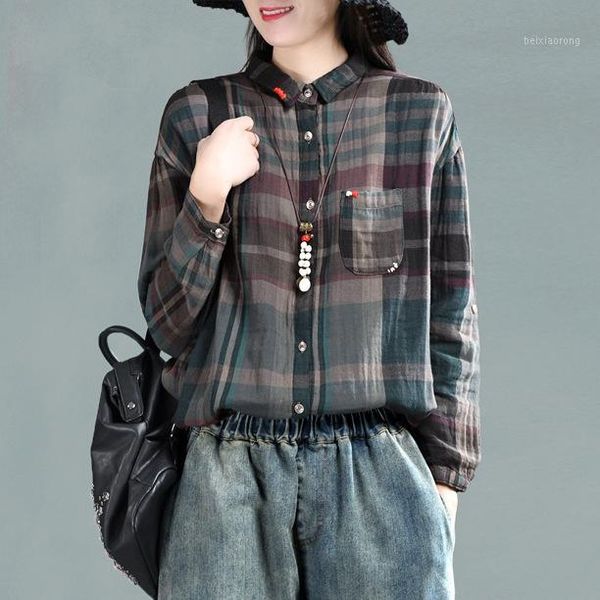 vintage mori girl plaid 2020 spring new cotton big size shirt loose linen soft female korean fashion blouse yoyikamomo1, White
vintage mori girl plaid 2020 spring new cotton big size shirt loose linen soft female korean fashion blouse yoyikamomo1, White