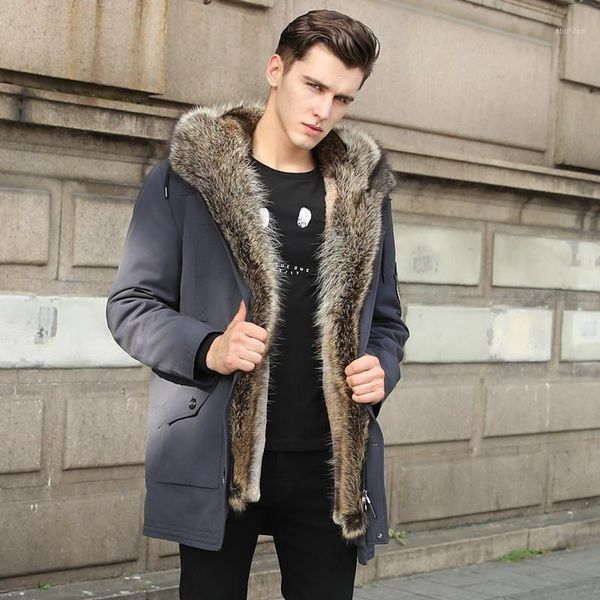 men's leather & faux real rex fur liner winter coat men parka hooded raccoon collar fashion clothing1, Black
men's leather & faux real rex fur liner winter coat men parka hooded raccoon collar fashion clothing1, Black