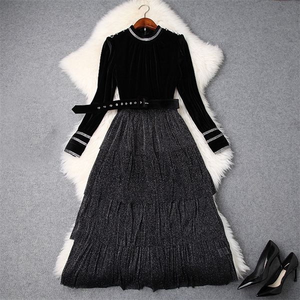2019 spring luxury long sleeve crew neck pure color mesh with sash glitter mid-calf one piece dress fashion casual dresses ld15t9353, Black;gray
2019 spring luxury long sleeve crew neck pure color mesh with sash glitter mid-calf one piece dress fashion casual dresses ld15t9353, Black;gray