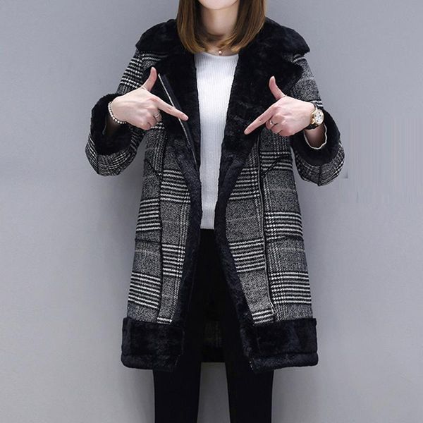 women plaid woolen coat winter faux fur warm outwear casual mid- long-coat black loose woolen blends long thicken coat fp1737
women plaid woolen coat winter faux fur warm outwear casual mid- long-coat black loose woolen blends long thicken coat fp1737