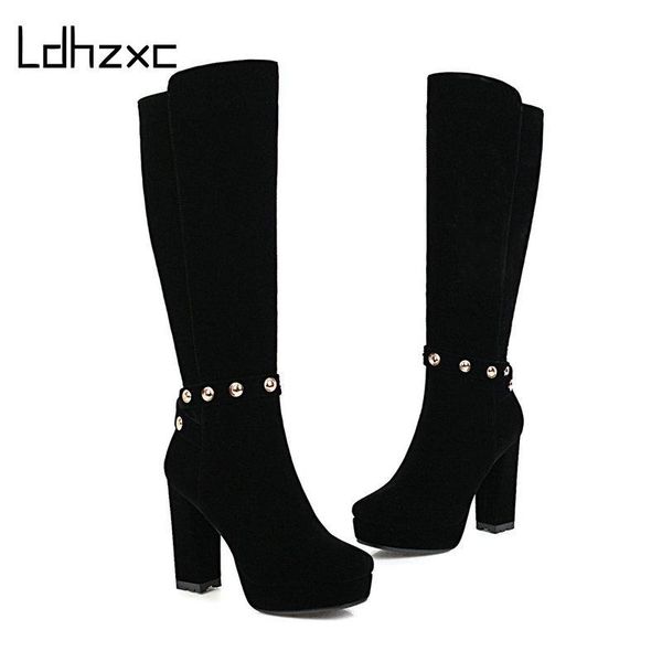 ldhzxc brand women boots 10.5cm high heel knee high boots suede leather round toe autumn winter long black
ldhzxc brand women boots 10.5cm high heel knee high boots suede leather round toe autumn winter long black