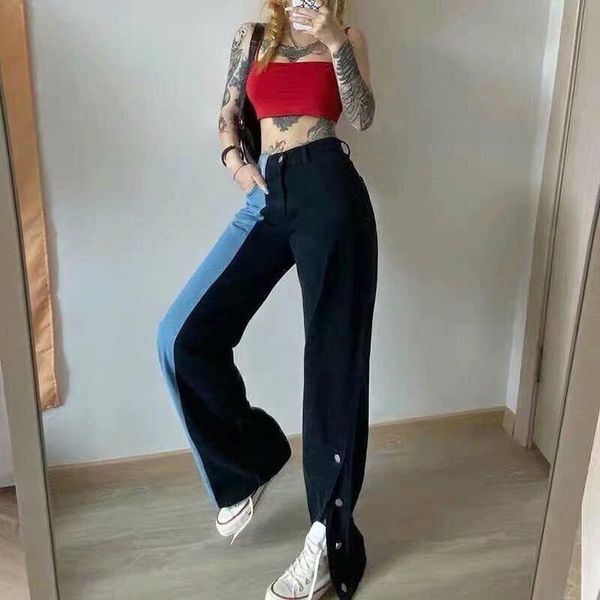 women's jeans casual high waist loose women denim streetwear patchwork vintage long wide leg pants female trousers 2021 fashion, Blue
women's jeans casual high waist loose women denim streetwear patchwork vintage long wide leg pants female trousers 2021 fashion, Blue