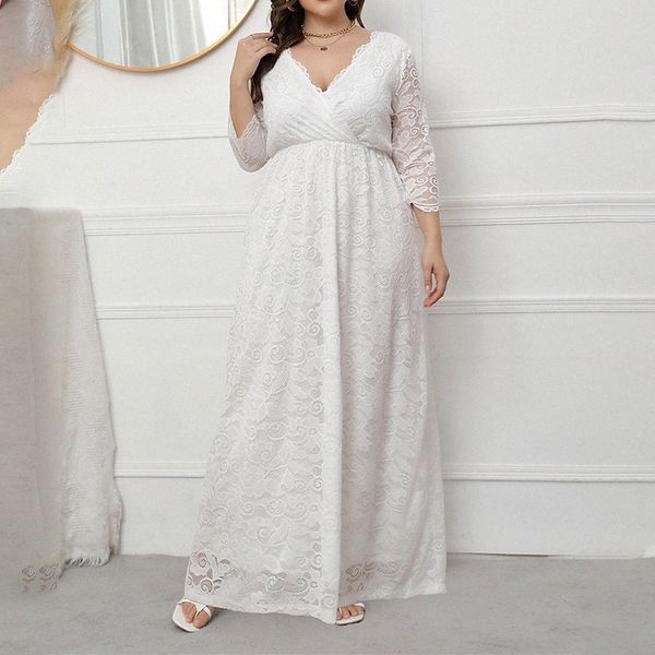 women's plus size a line dress solid color v neck 3/4 length sleeve spring summer prom dress maxi long dress party t6kk#, Black
women's plus size a line dress solid color v neck 3/4 length sleeve spring summer prom dress maxi long dress party t6kk#, Black