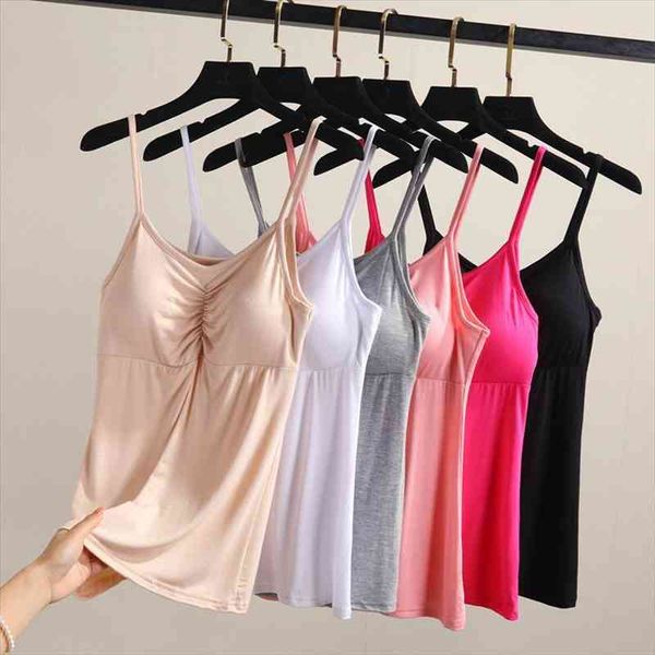 breathable padded bra tank women modal spaghetti solid cami vest female camisole with built in bra clothing, White
breathable padded bra tank women modal spaghetti solid cami vest female camisole with built in bra clothing, White