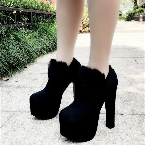 2020 inches two high-heeled korean women's shoes fitted thick water with martini ankle boots o9x1, Black
2020 inches two high-heeled korean women's shoes fitted thick water with martini ankle boots o9x1, Black