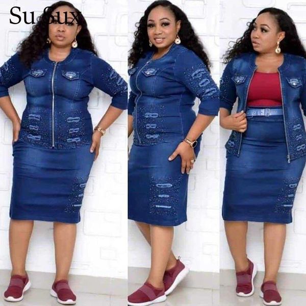 casual denim two pieces set jeans skirt suit women outfits zipper knee length suits tracksuit plus size 2 piece set autumn, Gray
casual denim two pieces set jeans skirt suit women outfits zipper knee length suits tracksuit plus size 2 piece set autumn, Gray